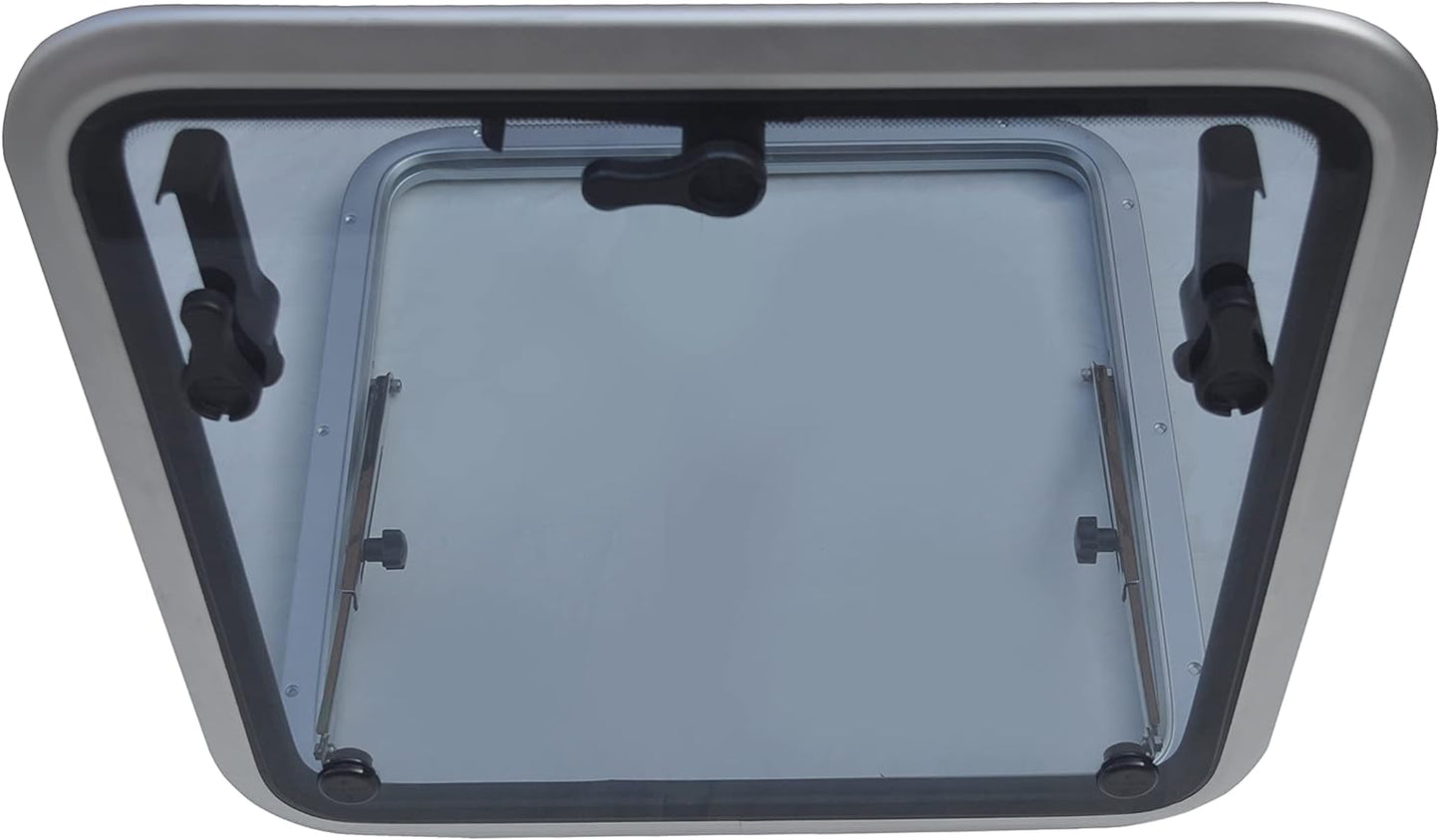 26.6“x26.6”(675*675mm)Square Deck Hatch/Marine Hatch Porthole - Anodized Aluminum Hatch with Tempered Glass for Boat/Yacht/RV